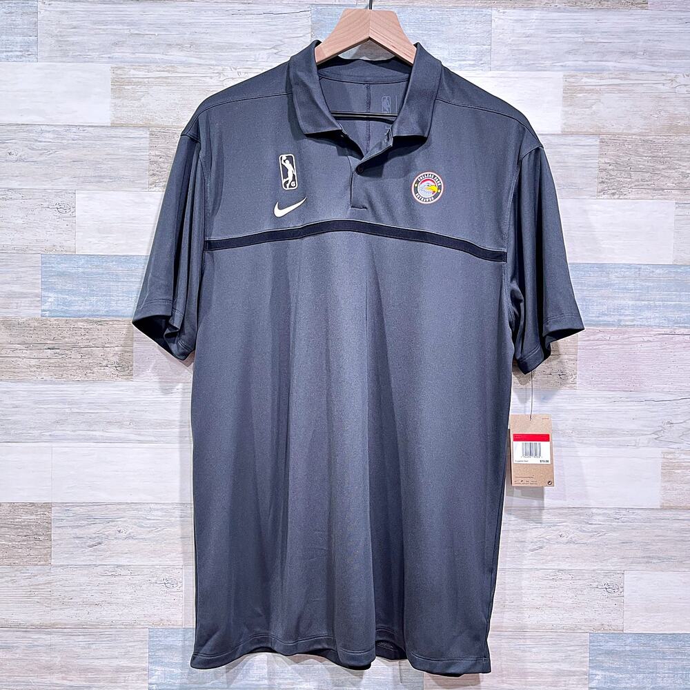 College Park Skyhawks NBA G League Nike Golf Dri Fit Polo Shirt Gray Mens Large